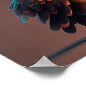 Poster Joli hibou de dessin animé sur un arrière - plan b (Coin)