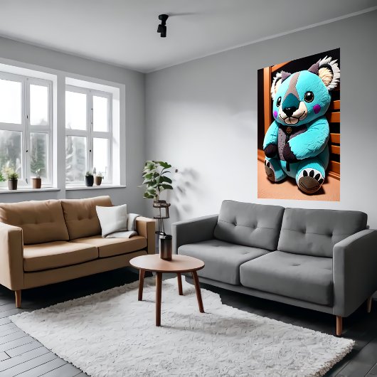 Poster Joli jouet à peluche en koala bleu | Art AI