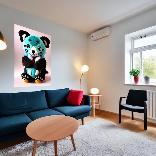 Poster Joli jouet à peluche en koala bleu et brun | Art A