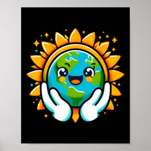 Poster Joli Jour des terres Enfants Jeunes Garçons Filles