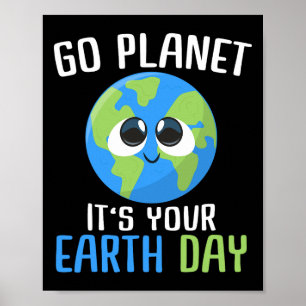 Poster Joli Jour des terres Go Planet Jour des terres