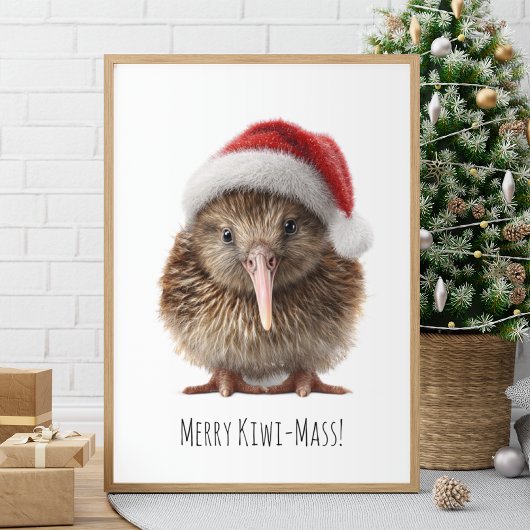 Poster Joli Kiwi de Noël, coutume