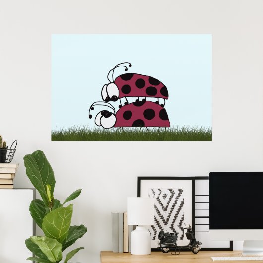 Poster Joli Ladybug Art Intitulé Vous Êtes Mon Rock (Bureau à domicile)