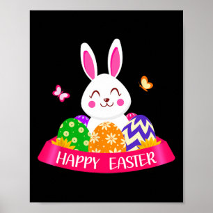 Poster Joli lapin Bunny printemps oeufs de chasse Rabbit