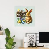 Poster Joli lapin de Pâques (Bureau à domicile)