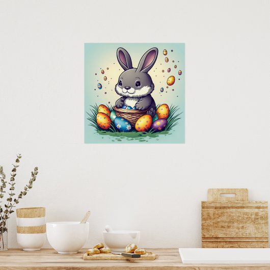 Poster Joli lapin de Pâques (Cuisine)