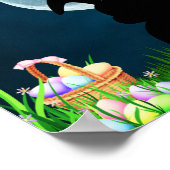 Poster Joli lapin de Pâques et Pleine lune de Pâques heur (Coin)