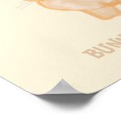 Poster Joli lapin lapin Brown - transparent sur beige. (Coin)