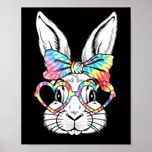 Poster Joli lapin lapin Face Tie Dye Gles Girl Happy Eas