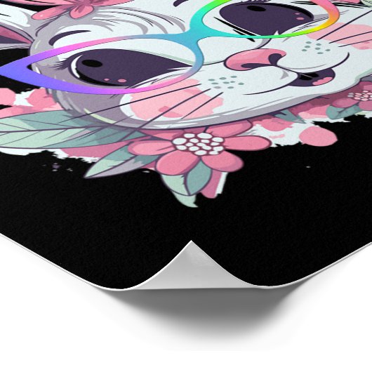 Poster Joli lapin lapin Face Tie Dye Gles Girl Happy Eas (Coin)