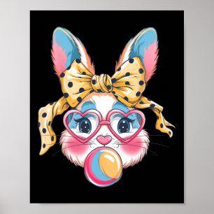 Poster Joli lapin lapin Face Tie Dye Gles Girl Happy Eas