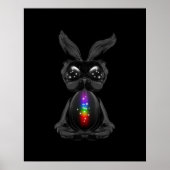 Poster Joli lapin noir avec Soul arc-en-ciel Chakra (Devant)