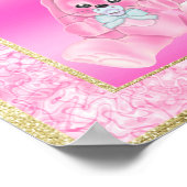 Poster Joli Lapin Rose "Bienvenue" (Coin)