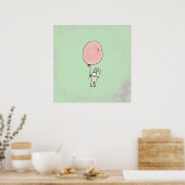 Poster Joli lapin tenant un ballon (Cuisine)