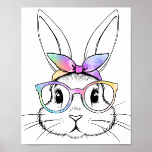 Poster Joli Lapin Tie-Dye Gles Ndana Filles de Pâques