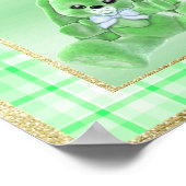Poster Joli Lapin Vert "Bienvenue" (Coin)