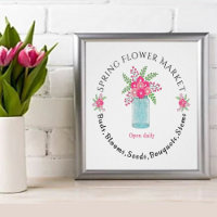joli marché aux fleurs de printemps signe floral r
