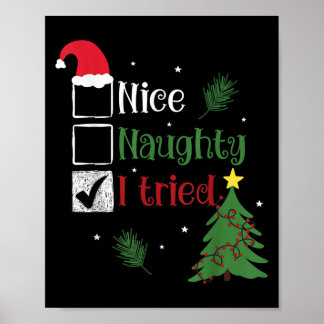 Poster Joli Mauvais J'ai Essayé Liste Noël