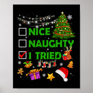 Poster Joli Mauvais J'ai essayé Lumière de sapin de Noël