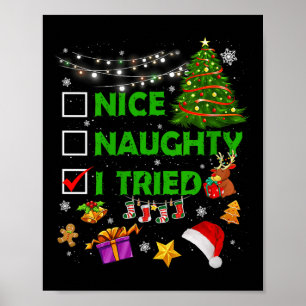 Poster Joli Mauvais J'ai Essayé Lumière de Sapin de Noël