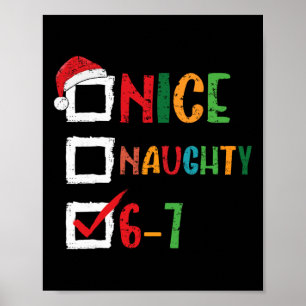 Poster Joli Méchant 6 7 Mème 67 Noël Six Sept Garçons
