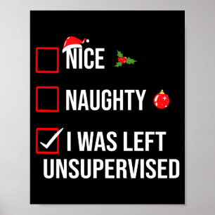 Poster Joli Méchant Gauche Sans Supervision Drôle de Noël