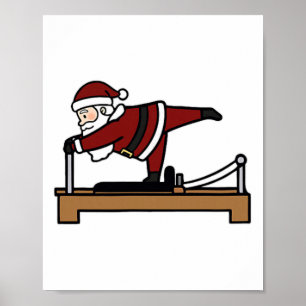 Poster Joli Merry Christmas Pilates Père Noël Parfum Drôl