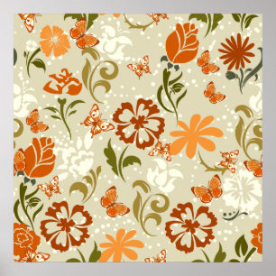 Poster Joli modèle floral moderne