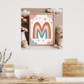 Poster ☁️ Joli monogramme M en forme de lettre initiale ☁ (Cuisine)