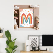 Poster ☁️ Joli monogramme M en forme de lettre initiale ☁ (Bureau à domicile)