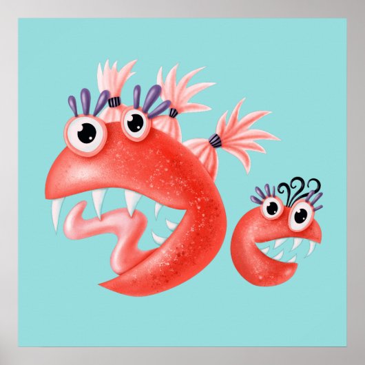 Poster Joli Monster Crazy Enfants Amusants (Devant)