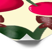 Poster Joli motif de cerise rouge (Coin)