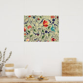 Poster Joli Motif de fleurs Abstrait sur Sage Green (Cuisine)