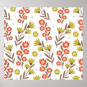Poster Joli motif floral, arrière - plan sans soudure.