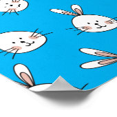 Poster Joli Motif lapin blanc de Pâques (Coin)