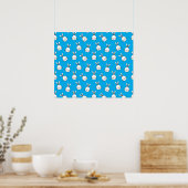 Poster Joli Motif lapin blanc de Pâques (Cuisine)