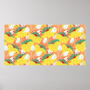 Poster Joli motif sans couture florale. Arrière - plan av