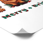 Poster Joli Noël de vache Highland Joyeux et brillant, Sc (Coin)