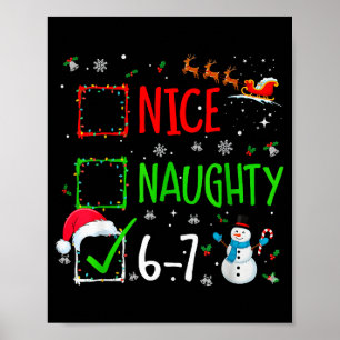 Poster Joli Noël Gentil Mauvais 6-7 Bonhomme de Neige Fêt