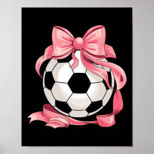 Poster Joli Nœud Rose Coquette Ll Fille de Football Esthé