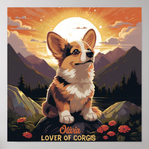 Poster Joli Nom Personnalisé Pembroke Welsh Corgi