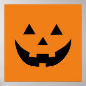 Poster Joli orange Jack-o'-lantern citrouille fun Hallowe (Devant)