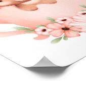 Poster Joli ours en peluche rose dans une tasse avec des  (Coin)