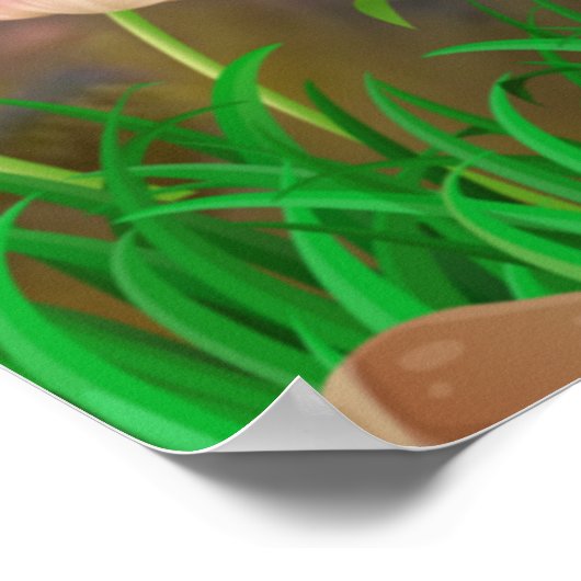 Poster Joli panda à vélo avec des fleurs Art (Coin)