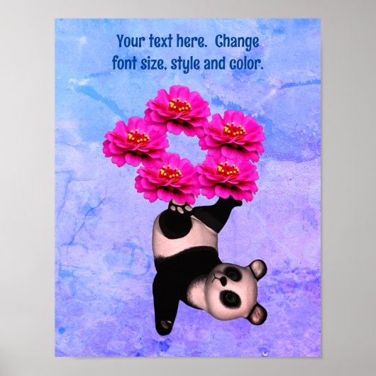 Poster Joli Panda Bear Jonglage Ajouter Votre Propre Text (Devant)