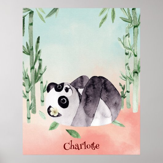 Poster Joli panda qui fait des culbutes (Devant)
