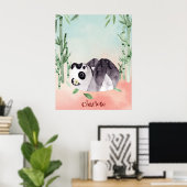 Poster Joli panda qui fait des culbutes (Bureau à domicile)