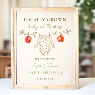 Poster Joli panneau de bienvenue pour baby shower Bébé is