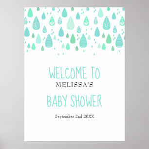 Poster Joli panneau de bienvenue pour Baby Shower / Sprin