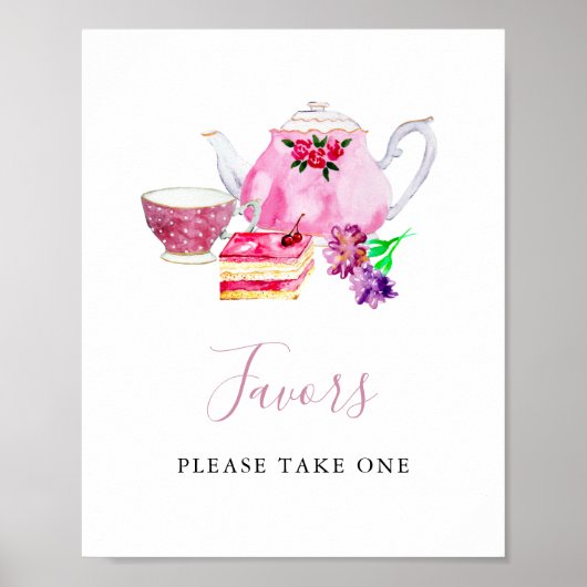 Poster Joli panneau de cadeaux de fête prénuptiale rose p (Devant)